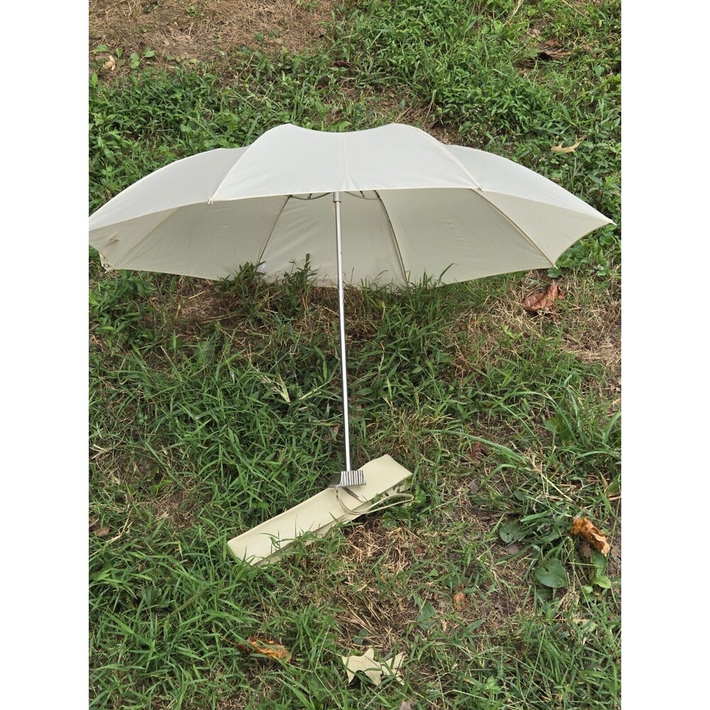 Vintage Shaw Full Size Rain / Sun Umbrella Cream Classic - Picture 2 of 14